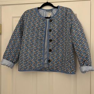 NWT J Crew Factory Blue Quilt coat size 4